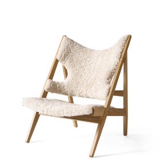 Knitting Lounge Chair, Sheepskin Natural White